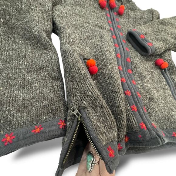 Wool Jacket Handmade in Nepal Laundromat Size Small Wool Winter Zippered Jacket - Picture 10 of 16